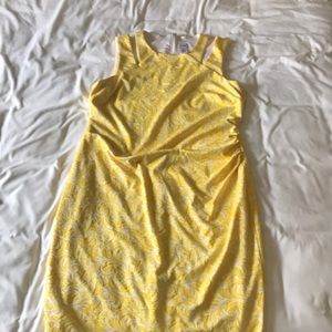 Yellow and white Cache dress